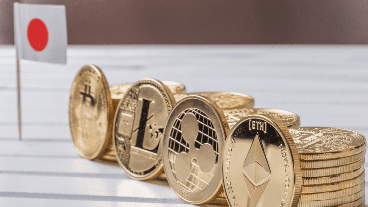 Cryptomunten met japanse vlag Cryptomunten met japanse vlag